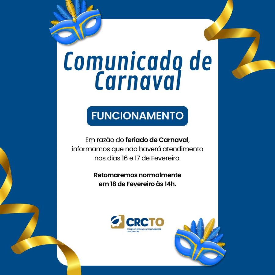 Aviso de carnaval funcionamento moderno azul amarelo post do instagram (1080 x 1080 px)